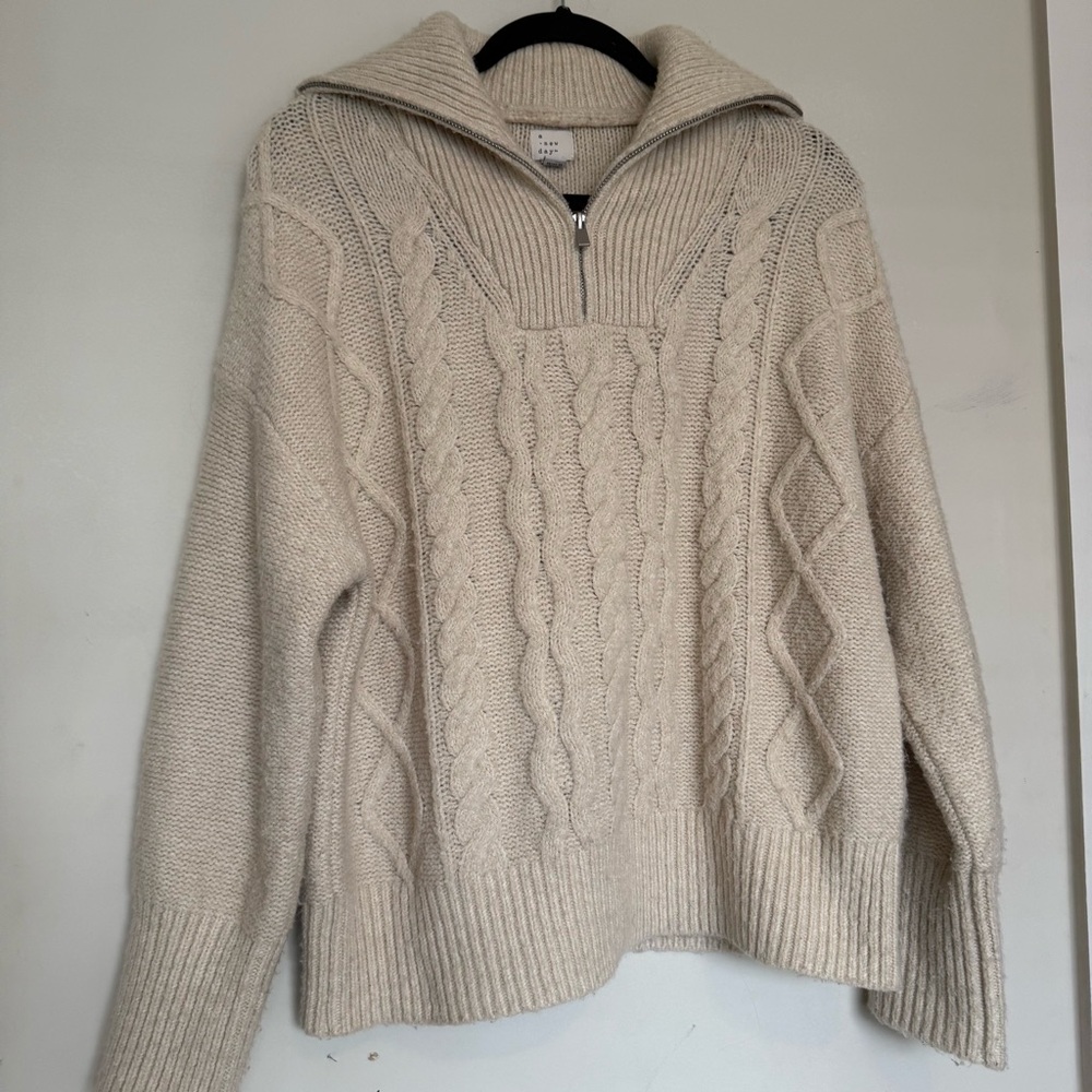 Cozy Cream Cable Knit Sweater